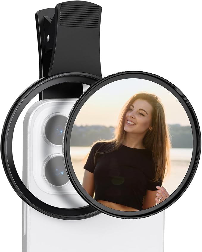 K&F Concept 67mm Clip-on Black Diffusion 1/8 Phone Camera Lens Filter Kit by KFCONCEPT