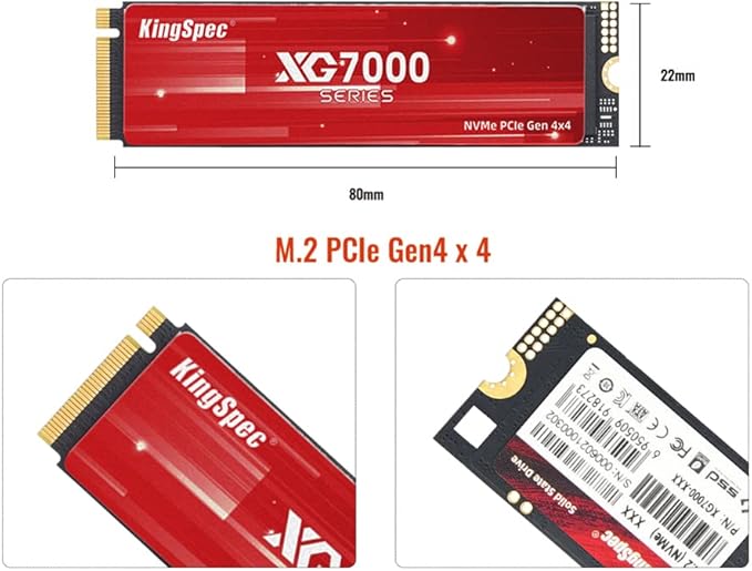 KingSpec XG7000 8TB NVMe SSD PCIe 4.0-7400MB/s Read Speed, 3D TLC NAND M.2 2280 - Image 8