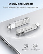 ORICO 512GB Portable Solid State Drive, 1050MB/s Dual-Port Rotating Metal - Image 7