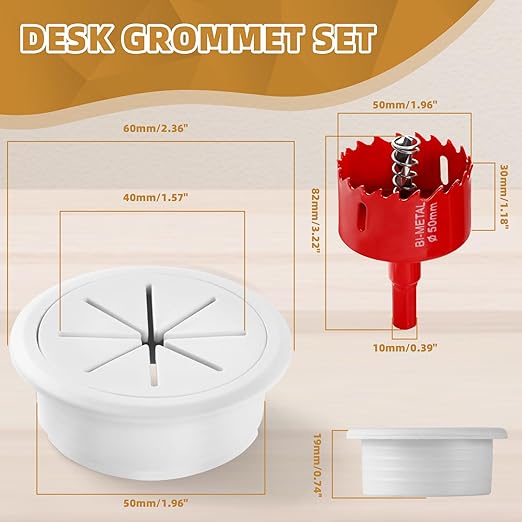 Desk Grommet 2 Inch 8 Pieces, Desk Hole Cover - Image 2