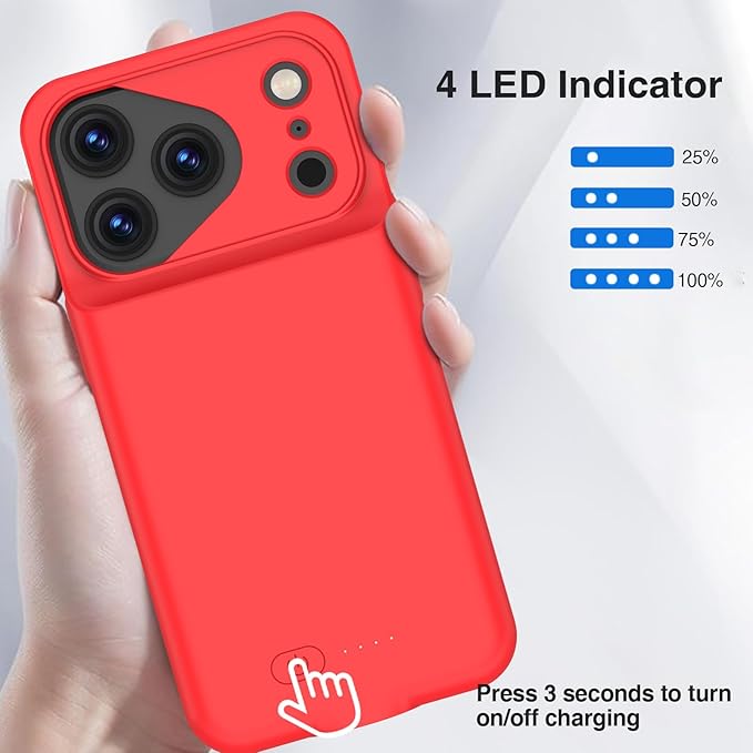 GIN FOXI Battery Case for iPhone 17 Pro, Charging Case Charger 8500mAh - Image 6