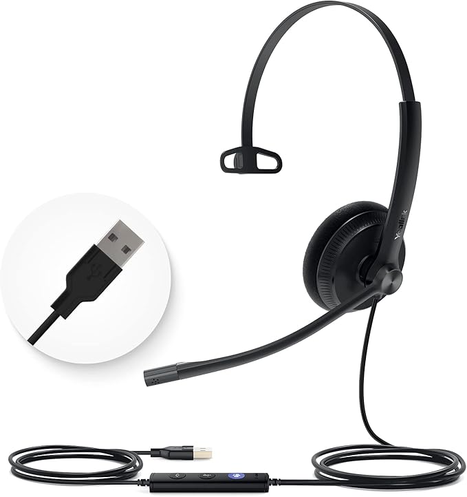 Yealink UH34 USB Headset with Noise Cancelling Mic, Work Headset by RedefineYourWorkplace