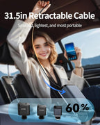 Retractable Car Charger, 3 in 1 Fast Car Phone Charger 50W, 1 TypeC Retractable - Image 3