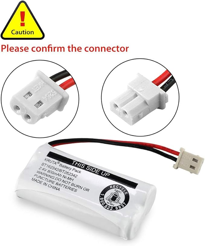 Kruta BT162342 BT262342 Cordless Phone Batteries Compatible - Image 3