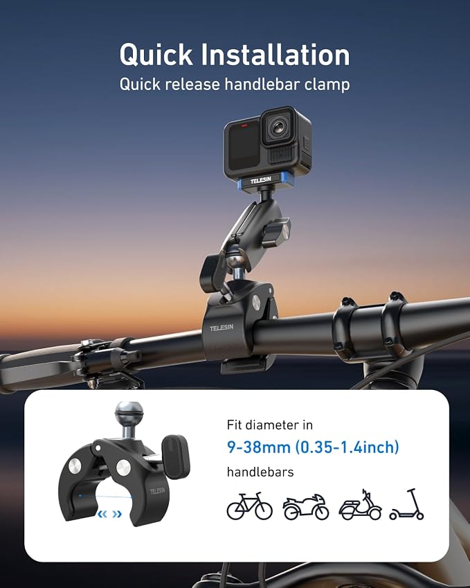 TELESIN Super Clamp Mount | Bike Handlebar Mount - Image 3