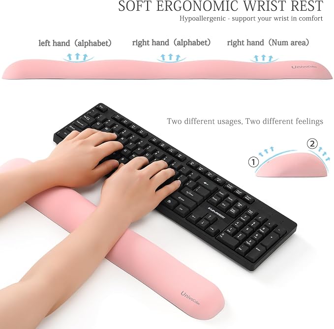 UnivoColors Design-Wave Set of Wrist Rest, Artificial Sheepskin+Memory - Image 3