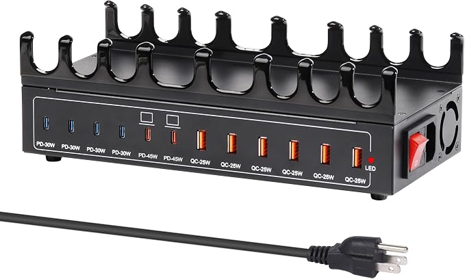 360W Charging Station for Multiple Devices, 12-Port USB C Charging Station by Unknown