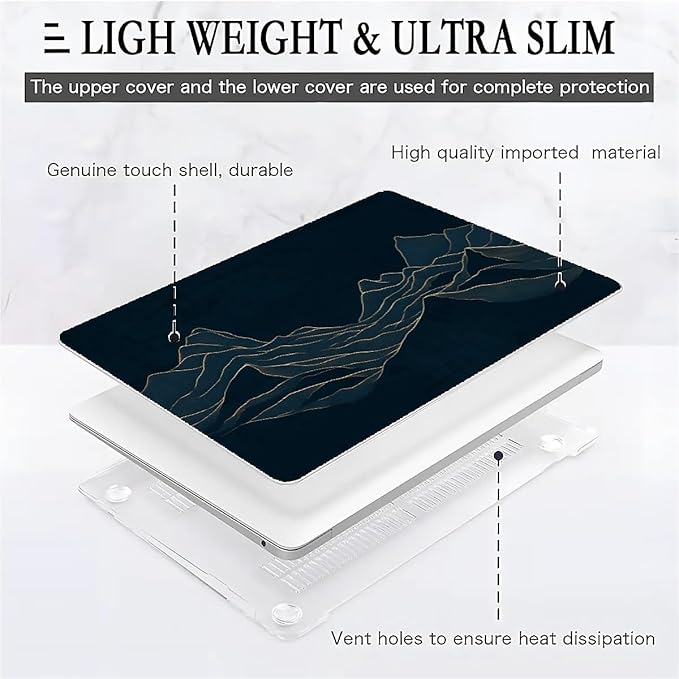 Compatible with MacBook Air 13.3 13.6 Inch Case 2022 2021 2020 2019 Plastic - Image 2