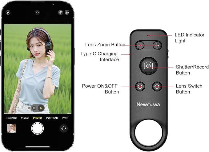 Newmowa Phone Wireless Bluetooth Remote Control, Support Video Photo - Image 6