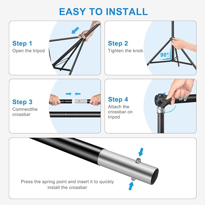 10 x 6.9 Ft Photo Backdrop Support Stand, MSKIRA Adjustable Background Stand - Image 6
