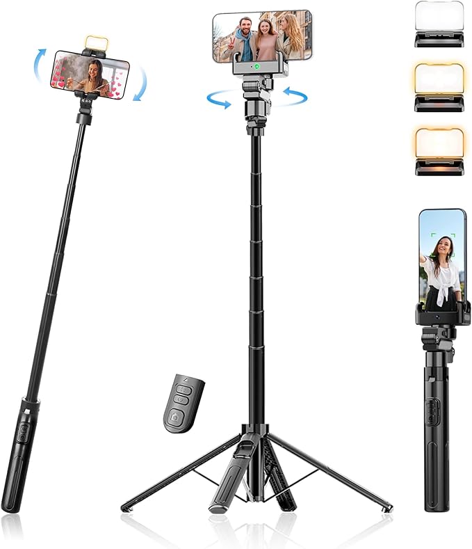 Auto Face Tracking Tripod & 360° Rotating Selfie Stick by RGBlink