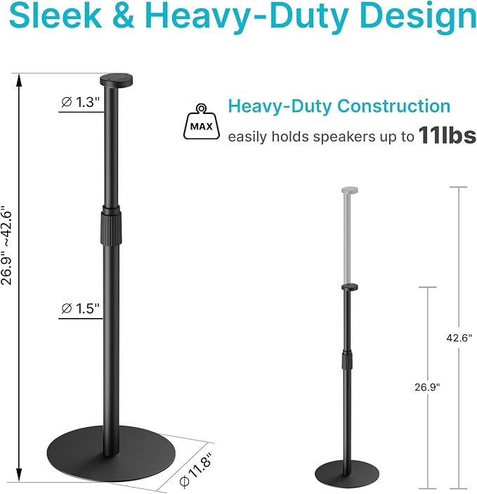 Speaker Stand Compatible with SONOS Era 300 and Era 100, Height Adjustable up - Image 6