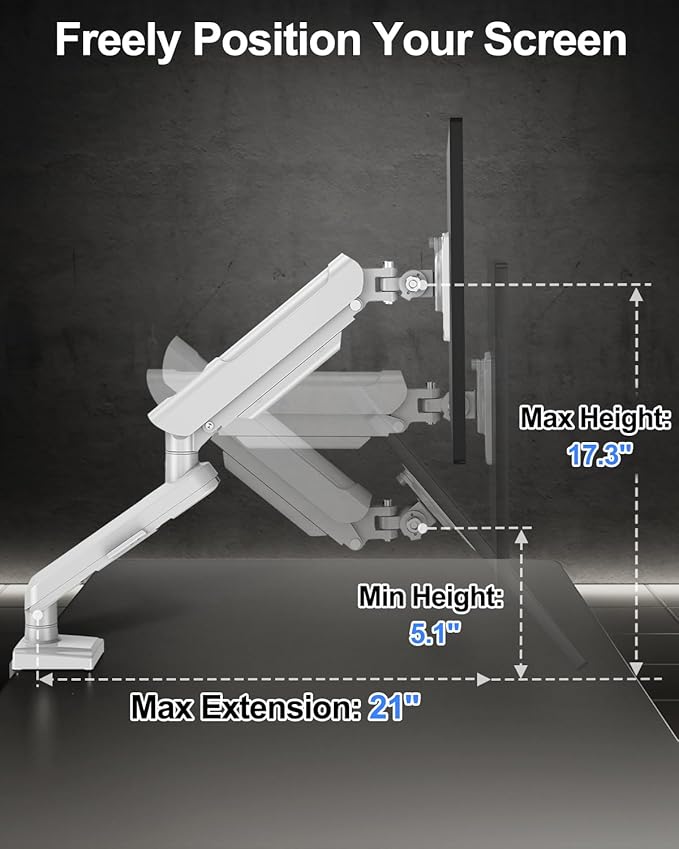Single Monitor Arm Fits up to 32 Inch Computer Screens, Holds 4.4-22lbs - Image 8
