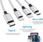 iPhone Charging Cable 1.8M/6Ft Multi 4 in 1 USB Universal Fast Charging Cord - Image 2
