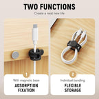 Silicone Cable Ties, Magnetic Data Cable Organizers Reusable Cable Ties Wire - Image 3
