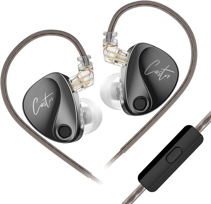 KZ Castor in Ear Monitors Headphones Bass Wired Earphones 2 Dynamic High-end by HHIFIHEAR