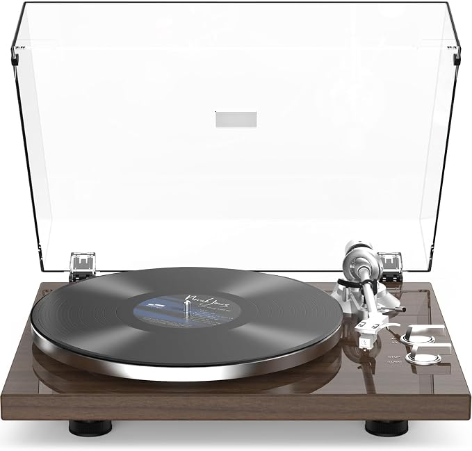 Record Player for Vinyls Turntables Wireless Output Connectivity Belt-Drive 33 by Retrolife