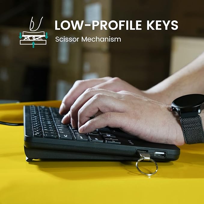 Perixx PERIBOARD-525 US, Wired Mini USB Keyboard - Image 5