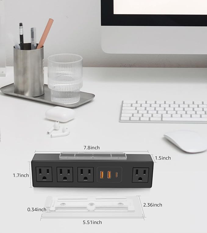 HHSOET Under Desk Power Strip - Image 2