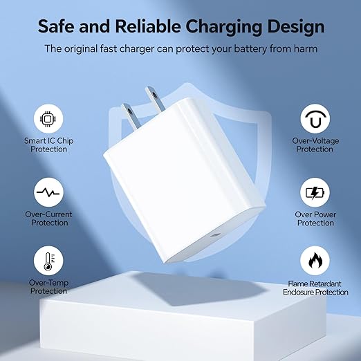 for iPhone 14 13 12 11 Fast Charger, 3 Pack 20W USB C Charger Block - Image 3