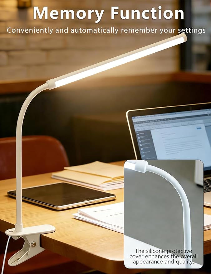 2 Pack LED Clip On Reading Light, Desk Lamp - Image 2