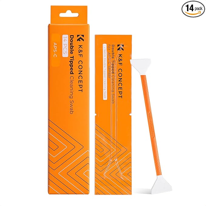 K&F Concept 14pcs Double Tipped 16mm APS-C Sensor Cleaning Swab, DSLR or SLR by KFCONCEPT