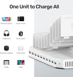 iPad Charging Station, Unitek 96W 10-Port USB Charging Dock Hub - Image 4