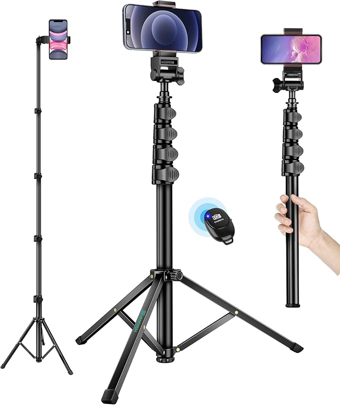 Phone Tripod, Aluminum Alloy Selfie Stick Tripods, Compatible by Nineigh