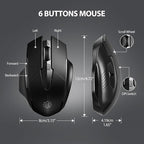 INPHIC Wireless Mouse Rechargeable, Upgraded Visible Battery, 2400 DPI - Image 8