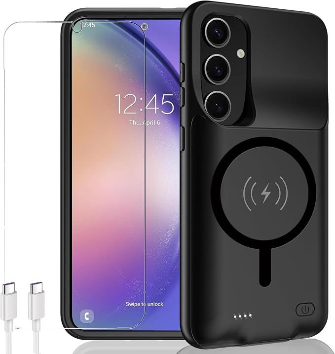 Battery Case for Galaxy A54, EnhancedUltra Thin Portable Protective Qi Wireless by YINGYKJ