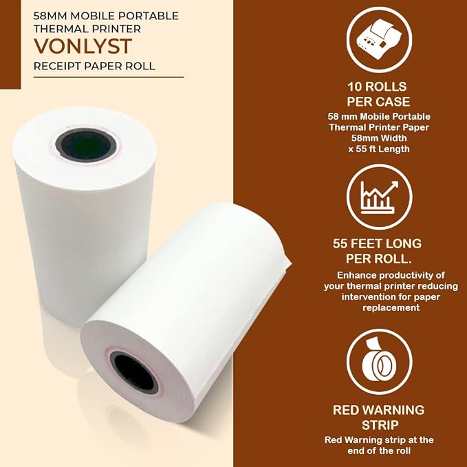 Receipt Paper Roll for 58mm Mobile Portable Thermal Printer - Image 4