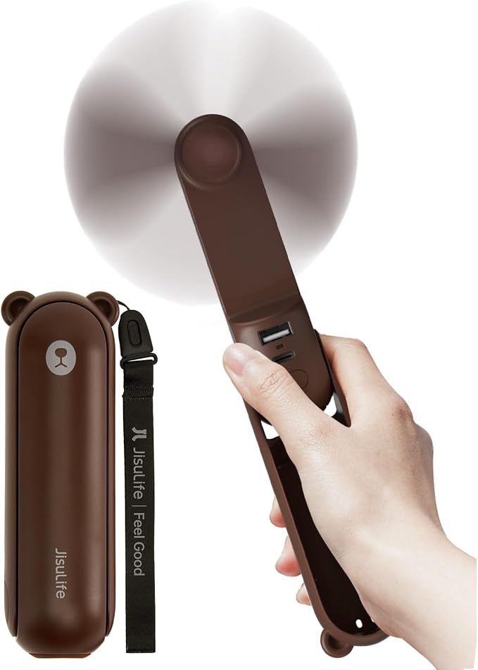 JISULIFE Handheld Fan with 4500 mAh Powerbank Max 37 Hours Runtime, Pocket by LivechillStaycool