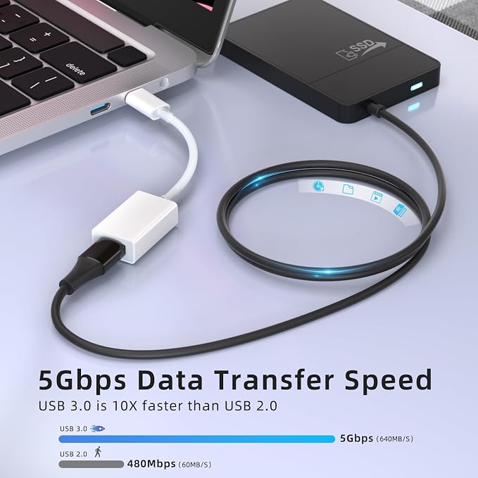 USB C to USB 3.0 Adapter 2 Pack, USB C Male to USB Female OTG Cable - Image 2