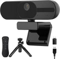 4K Webcam with Speaker and 4 AI Noise-Cancelling Mics, Wide Angle PC Cameras by SAYLAS