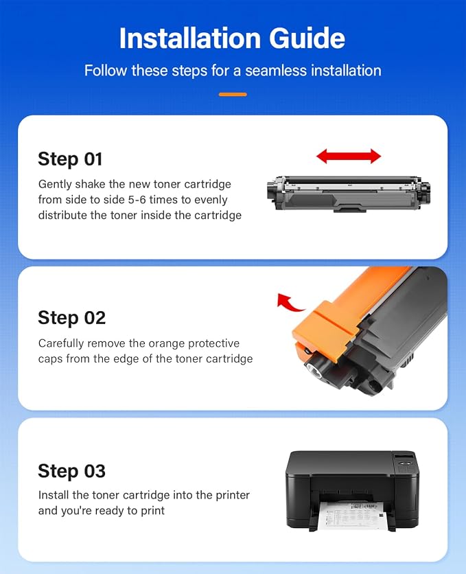 TN227 Toner Cartridge Set 4-Pack Black Color Replacement - Image 4