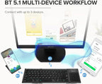 DeLUX Full Size Folding Keyboard 78 Keys, Wireless Bluetooth Keyboard - Image 4