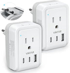 2 Pack European Travel Plug Adapter, VINTAR Foldable International Power Adapter by VINTAR