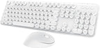 Wireless Keyboard Mouse Combo, 104 Keys Cute White Keyboard by Kootop