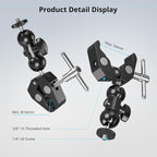 SMALLRIG Super Camera Clamp Mount 2-Pack, Double Ball Head Magic Arm Adapter - Image 5