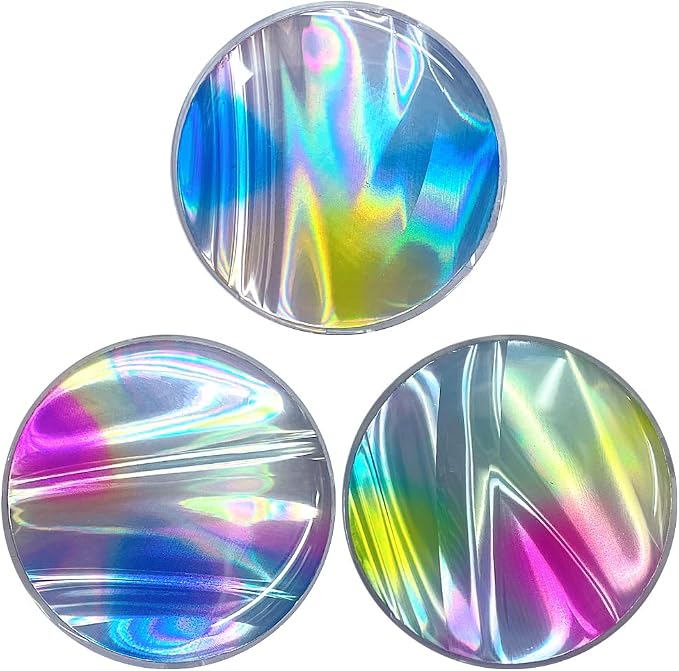3 Pack Fashionable Clear Glitter Expandible Collapsible Moblile Phone Grip - Image 2