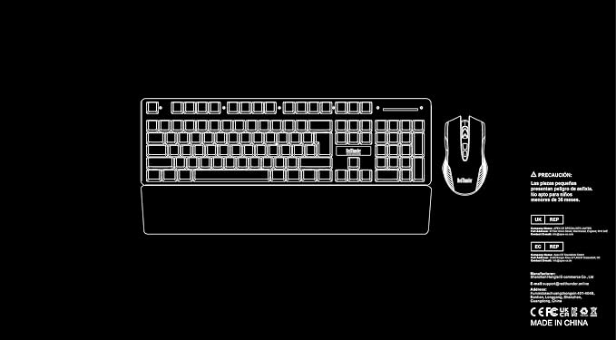 RedThunder K10 Wired Gaming Keyboard and Mouse and Wrist Rest Combo, RGB Backlit - Image 9