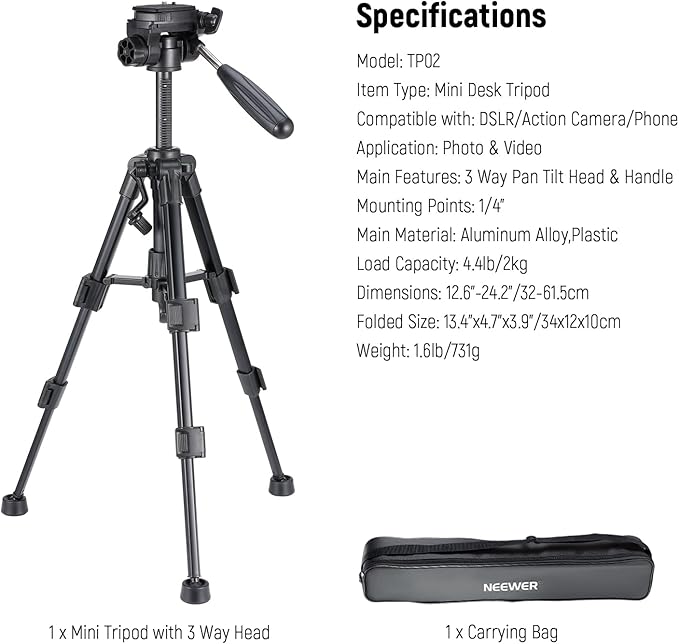 NEEWER Basic Mini Desk Tripod for Camera - Image 9