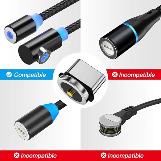 Ankndo Magnetic Connector Tip Heads USB C Adapter 360 Rotating Strong Phone - Image 6