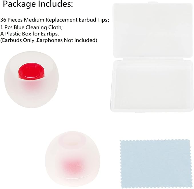 36 Pieces Medium Earbud Tips Soft and Comfortable Ear Bud Replacement Pieces - Image 6