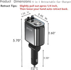 4 in 1 Retractable Car Charger for iPhone, 69W USB-C Fast Car Charger - Image 7