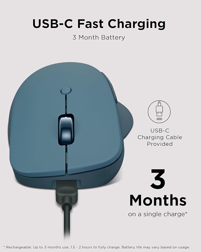 Lenovo Yoga Pro Mouse, USB-C Rechargable, Dual Mode Bluetooth, 6 Button - Image 4