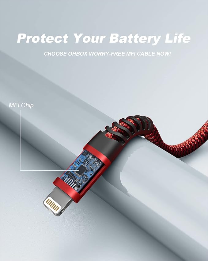 ohbox 6FT USB C to Lightning Cable 2Pack iPhone Fast Charger Cable Type C - Image 2