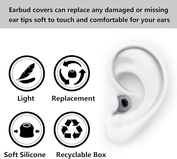 Earbud Replacement Tips Silicone Earbud Tips Earbud Covers Fit - Image 4
