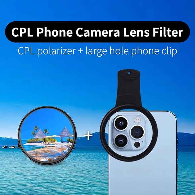 EMVANV 52mm Clip-on CPL Phone Camera Lens Filter, Phone Lens Filter Kit - Image 6