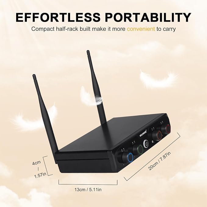 4-Channel Wireless Conference Microphone System, UHF Compact Cordless Mic Set - Image 5
